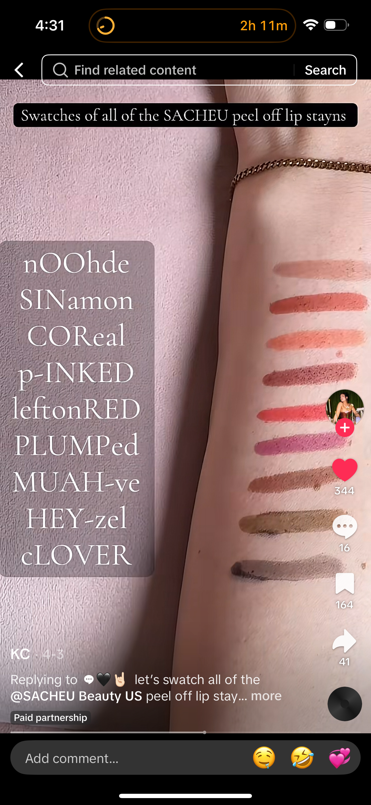 ساشيو lip liner stain