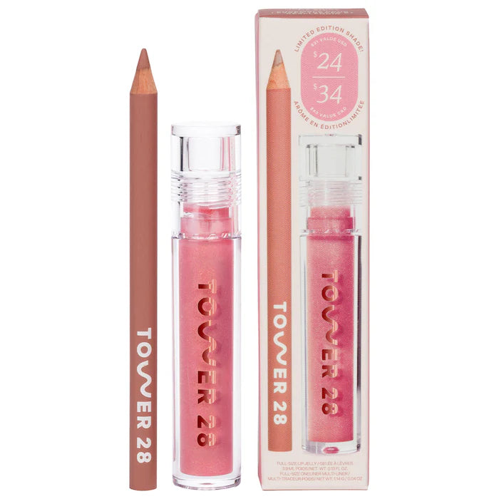 Tower 28 Beauty Line + Shine Lip Liner and Lip Gloss Set