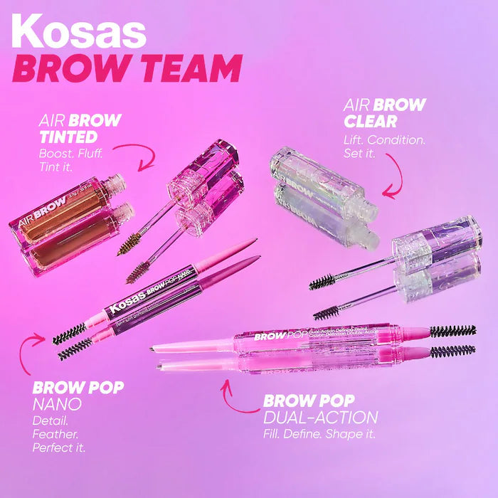 Kosas Air Brow Clear + Clean Lifting Treatment Eyebrow Gel with Lamination Effect