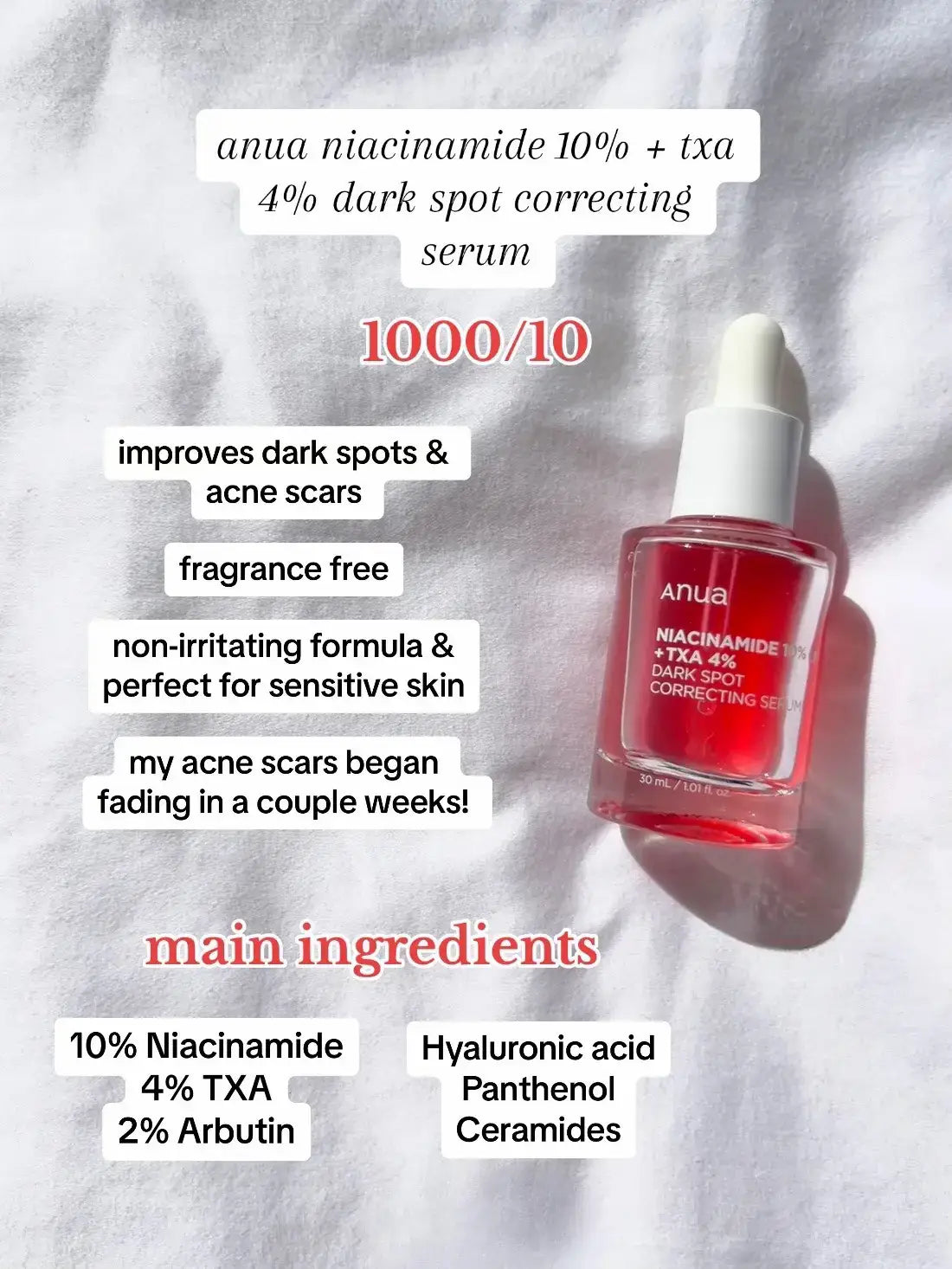 Anua Niacinamide 10% + TXA 4% Serum