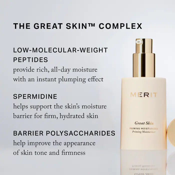 MERIT Great Skin Priming And Firming Moisturizer With Peptides And Hyaluronic Acid