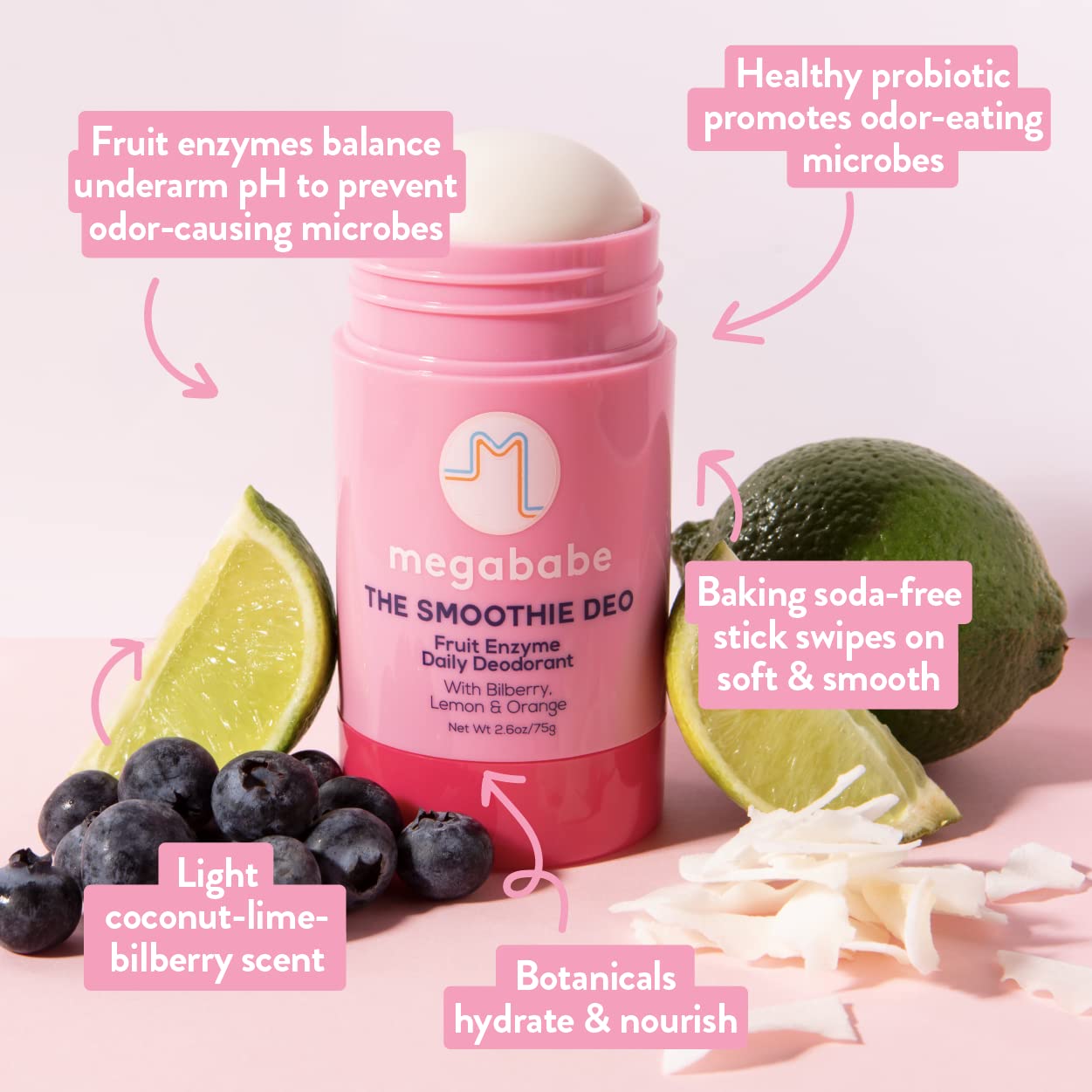 Megababe The Smoothie Deo Fruit Enzyme Daily Deodorant