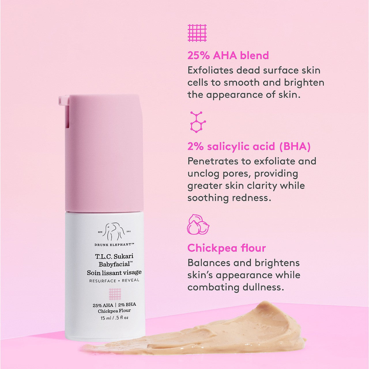 PRE ORDER Drunk Elephant T.L.C. Sukari Babyfacial™ AHA + BHA Mask