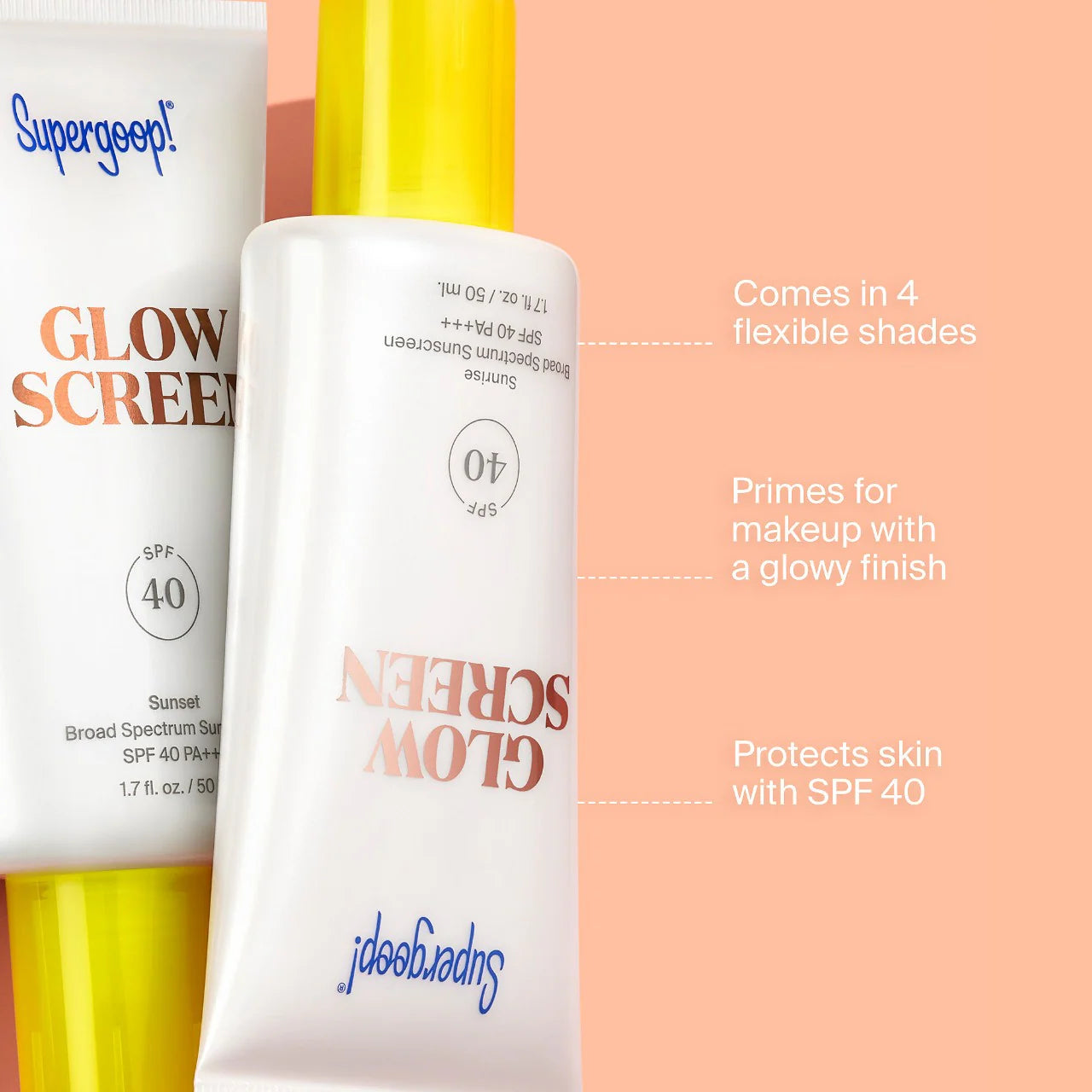 Supergoop! Glowscreen Sunscreen SPF 40 PA+++ with Hyaluronic Acid + Niacinamide